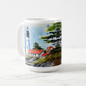 Portland Head Light Maine Waterverf Koffiemok (Voorkant links)