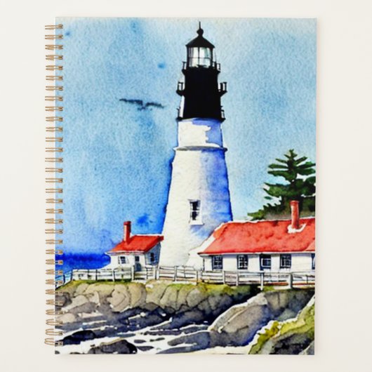 Portland Head Light Maine Waterverf Planner (Voorkant)