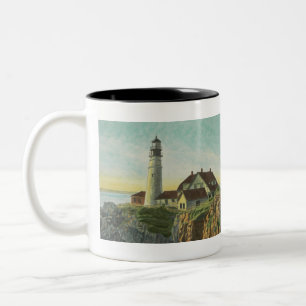 Portland Head Light-mok Tweekleurige Koffiemok