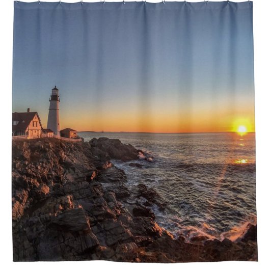 Portland Head Light op Dawn Douchegordijn (Voorkant)