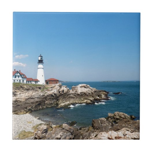 Portland Head Light ovelooking Casco Bay Tegeltje (Voorkant)