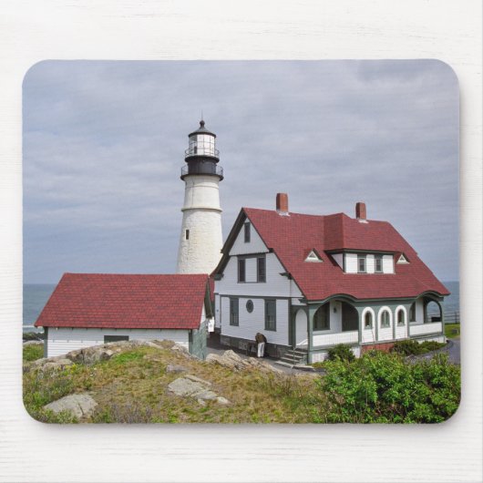 Portland Head Light Portret Mousepad Muismat (Voorkant)