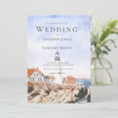 Portland Head Light  trouw uitnodiging  (Staand voorkant)