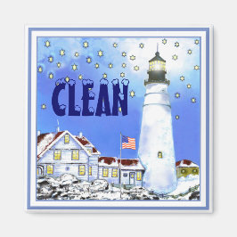 Portland Head Light Vaatwasser Magnet CLEAN #1