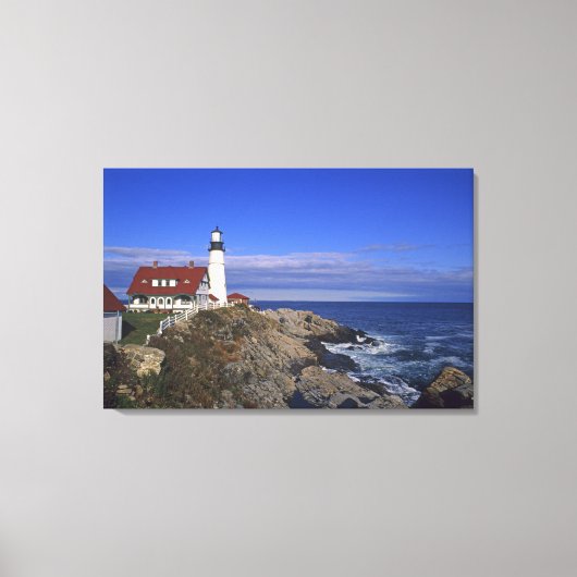 Portland Head Light vuurtoren Maine Canvas Afdruk (Voorkant)