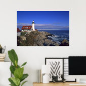 Portland Head Light vuurtoren Maine Poster (Thuiskantoor)
