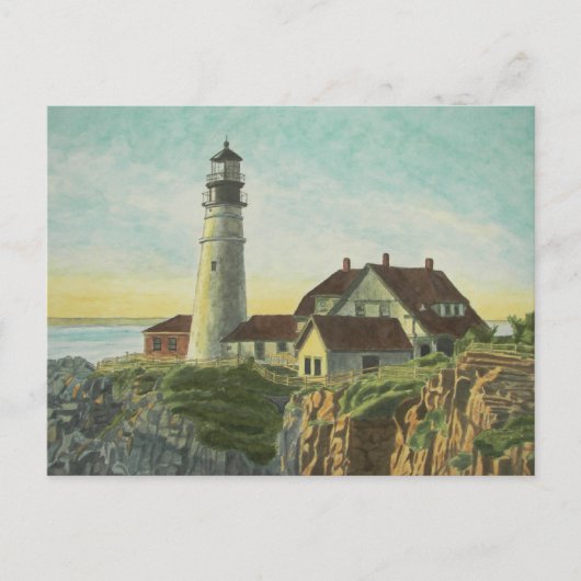 Portland Head Light Watercolor Briefkaart (Voorkant)