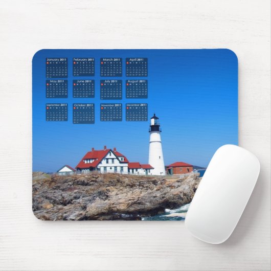 Portland Head Lighthouse Calendar Muismat (Met muis)