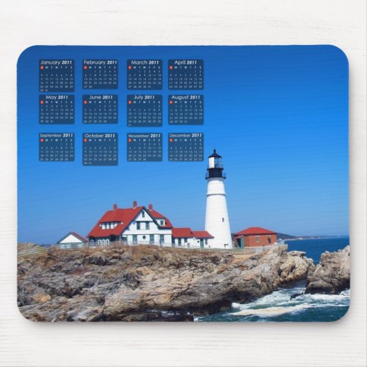 Portland Head Lighthouse Calendar Muismat (Voorkant)