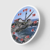 Portland Head Lighthouse Clock Ronde Klok (Hoek)