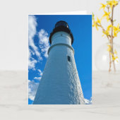 Portland Head Lighthouse Foto Blank Groet Kaart (Gele Bloem)