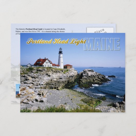Portland Head Lighthouse, Kaap Elizabeth, Maine Briefkaart (Voorkant / Achterkant)