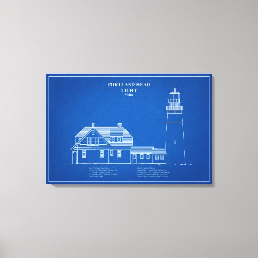 Portland Head Lighthouse - Maine – AD Canvas Afdruk (Voorkant)