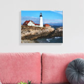 Portland Head Lighthouse, Maine Canvas Afdruk (Insitu (Woonkamer))