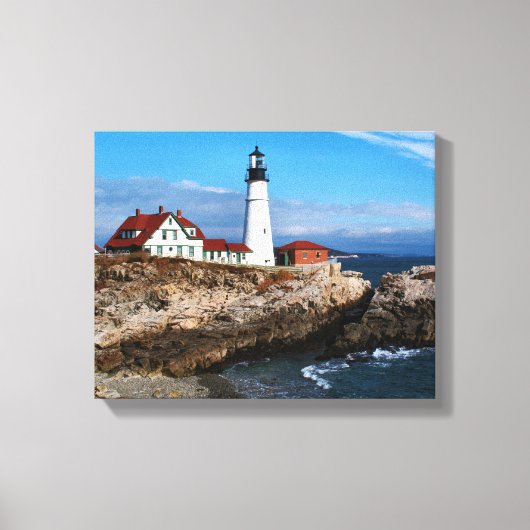 Portland Head Lighthouse, Maine Canvas Afdruk (Voorkant)