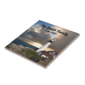 Portland Head Lighthouse Maine Familienaam Tegeltje (Zijkant)