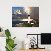 Portland Head Lighthouse Maine Foto Poster (Thuiskantoor)