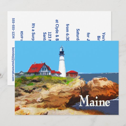 Portland Head Lighthouse Maine Kaart (Voorkant / Achterkant)