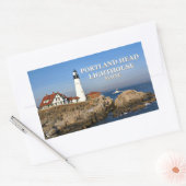 Portland Head Lighthouse, Maine Rechthoekige Sticker (Envelop)
