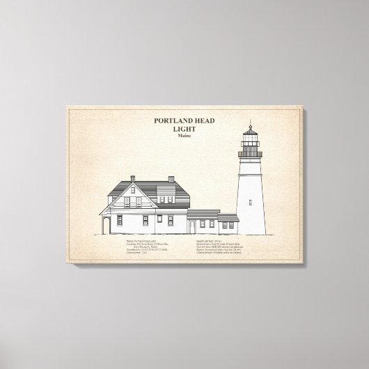 Portland Head Lighthouse - Maine - SBD Canvas Afdruk (Voorkant)
