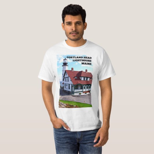 Portland Head Lighthouse, Maine T-Shirt (Voorkant volledig)