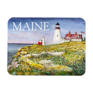 Portland Head Lighthouse Maine Waterverf Painting Magneet