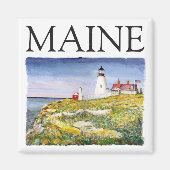 Portland Head Lighthouse Maine Waterverf Painting Magneet (Voorkant)