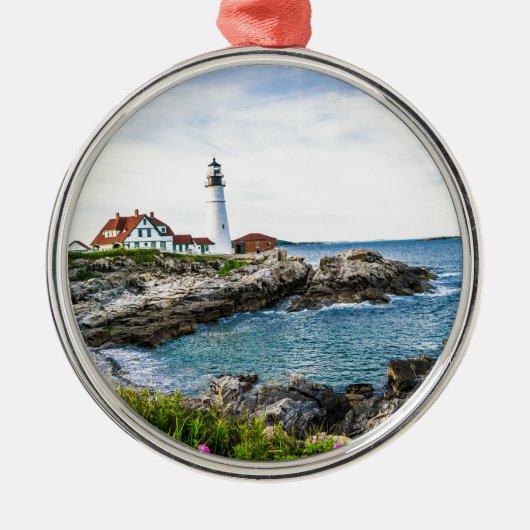 Portland Head Lighthouse. Metalen Ornament (Voorkant)