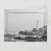 Portland Head Lighthouse zwart-wit Briefkaart (Voorkant)