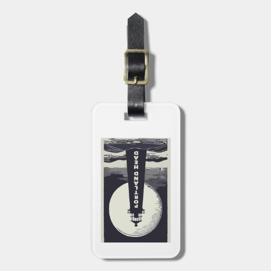 Portland Head Maine Lighthouse Moon Bagagelabel (Voorkant verticaal)