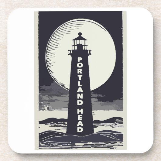 Portland Head Maine Lighthouse Moon Bier Onderzetter (Voorkant)