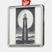 Portland Head Maine Lighthouse Moon Metalen Ornament (Links)