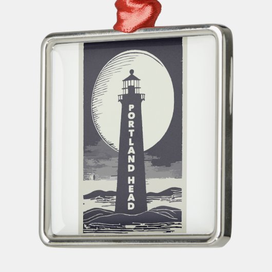 Portland Head Maine Lighthouse Moon Metalen Ornament (Links)