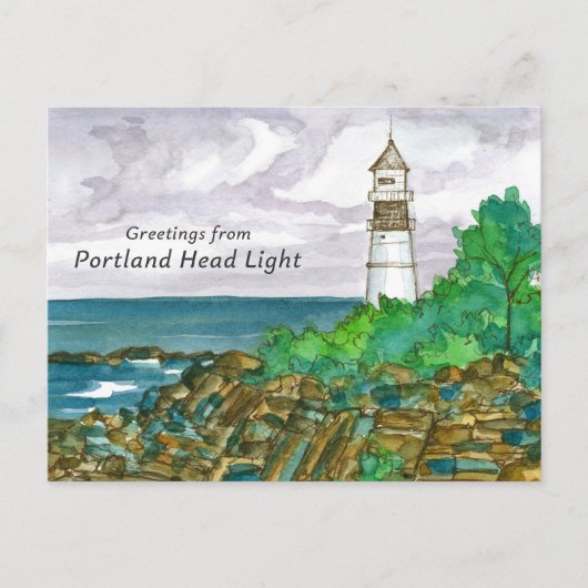 Portland Head vuurtoren Cape Elizabeth Maine Briefkaart (Voorkant)