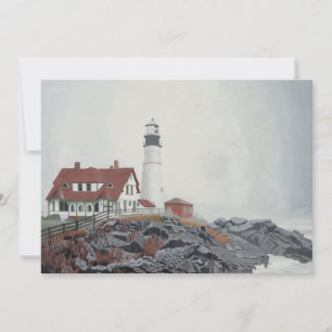 Portland Head vuurtoren in de mist Kaart