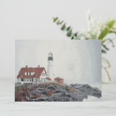 Portland Head vuurtoren in de mist Kaart (Staand voorkant)