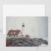 Portland Head vuurtoren in de mist Kaart (Voorkant / Achterkant)