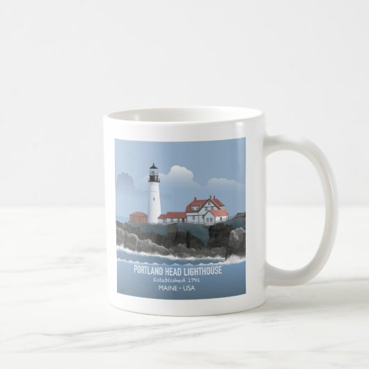 Portland Head Vuurtoren Koffiemok (Rechts)