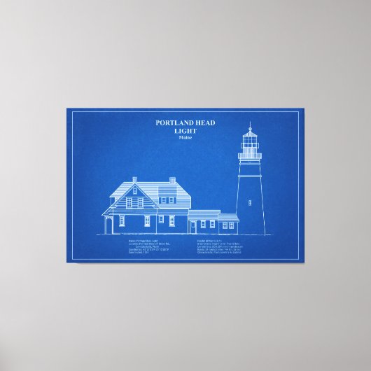 Portland Head vuurtoren - Maine - AD Canvas Afdruk (Voorkant)