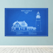 Portland Head vuurtoren - Maine - AD Canvas Afdruk (Insitu (Houten vloer))