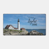 Portland Head Vuurtoren Maine Inspirerend Quote Bureaumat (Voorkant)