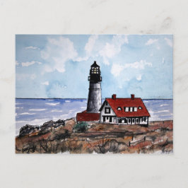 portland head vuurtoren maine post card briefkaart
