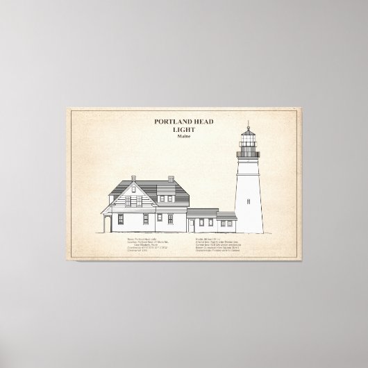 Portland Head Vuurtoren - Maine - SBD Canvas Afdruk (Voorkant)