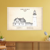 Portland Head Vuurtoren - Maine - SBD Canvas Afdruk (Insitu (Woonkamer))