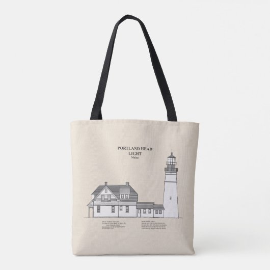 Portland Head Vuurtoren - Maine - SBD Tote Bag (Achterkant)