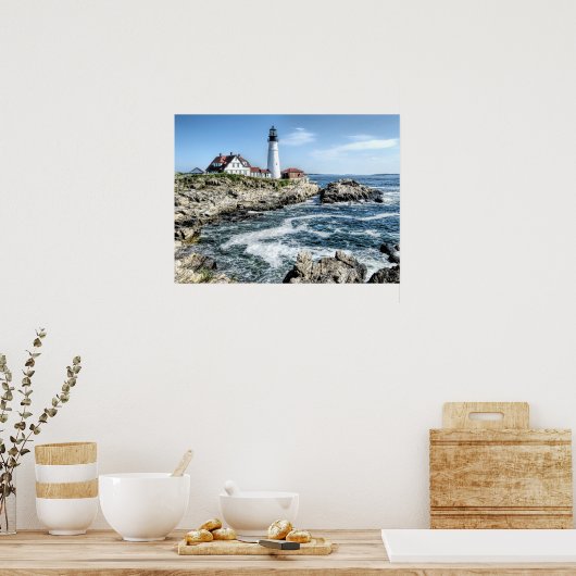 Portland Headlight Cape Elizabeth, ME Poster (Keuken)