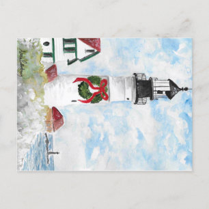 Portland Headlight Eerste Sneeuw Feestdagenkaart