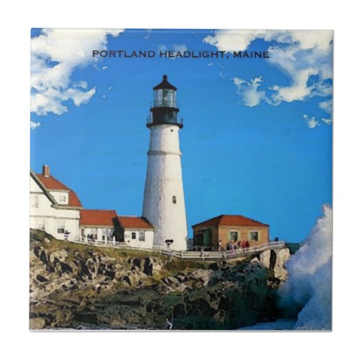 Portland Headlight, Maine Onderzetter Tegeltje (Voorkant)