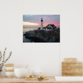 Portland Headlight Sunrise Maine Large Poster (Keuken)