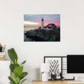 Portland Headlight Sunrise Maine Large Poster (Thuiskantoor)